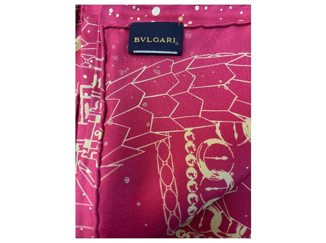 Foulard in seta Bulgari 90 Rosso e Oro Multicolore - vista 4