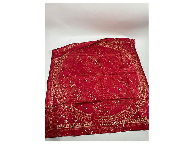 Foulard in seta Bulgari 90 Rosso e Oro Multicolore - vista 5