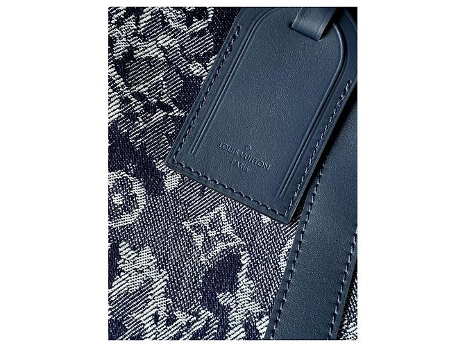 Abbesses Keepall série limitée ultra rare Virgil Abloh Louis Vuitton Bleu Marine - vue 3