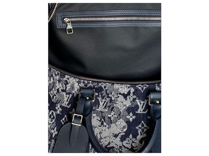 Abbesses Keepall série limitée ultra rare Virgil Abloh Louis Vuitton Bleu Marine - vue 4