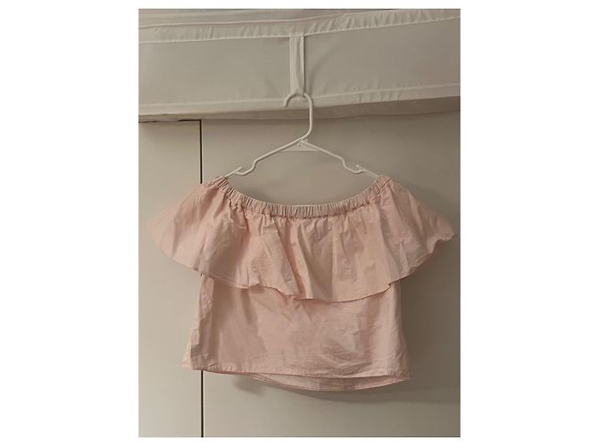 Conjunto de 2 blusas curtas Topshop em algodão rosa e azul Tamanho 36 - vista 2