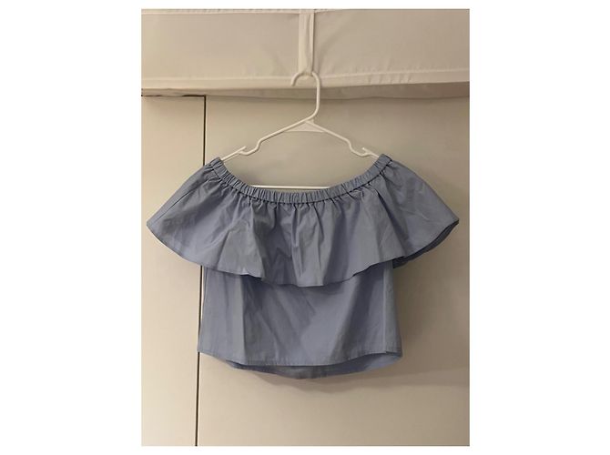 Conjunto de 2 blusas curtas Topshop em algodão rosa e azul Tamanho 36 - vista 3