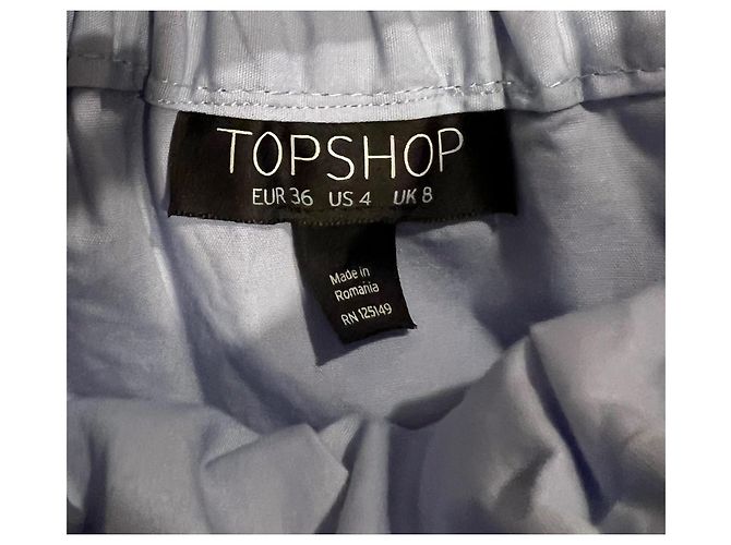 Conjunto de 2 blusas curtas Topshop em algodão rosa e azul Tamanho 36 - vista 5