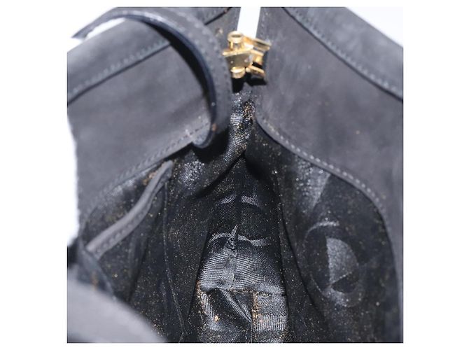 Borsa a spalla Salvatore Ferragamo in suede nero e oro Auth nb434 D'oro - vista 17