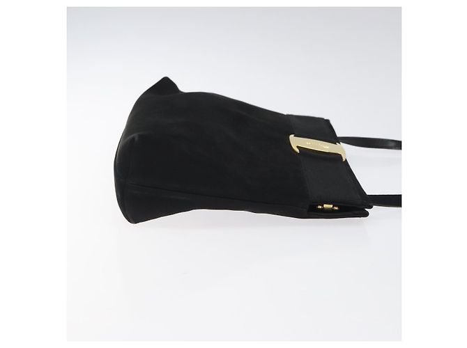 Borsa a spalla Salvatore Ferragamo in suede nero e oro Auth nb434 D'oro - vista 3