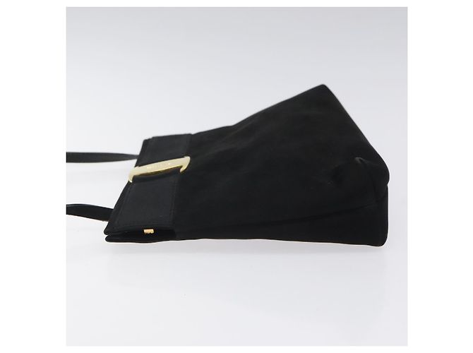 Borsa a spalla Salvatore Ferragamo in suede nero e oro Auth nb434 D'oro - vista 4