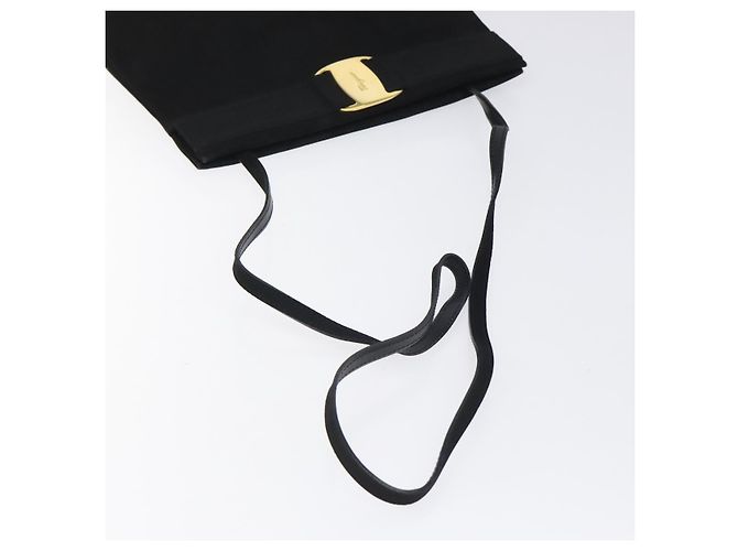 Borsa a spalla Salvatore Ferragamo in suede nero e oro Auth nb434 D'oro - vista 7