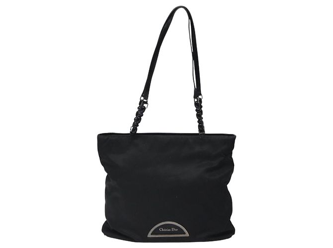 Christian Dior Tote Bag aus schwarzem Nylon mit Silber authentisch fm4460 - Ansicht 13