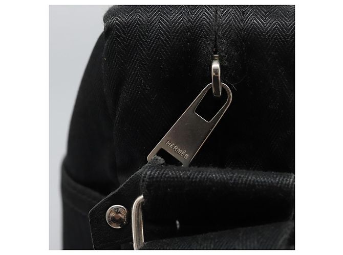 Hermès HERMES Acapulco Basas MM Borsa a Spalla in Nylon Nera Auth nb282 Nero - vista 10