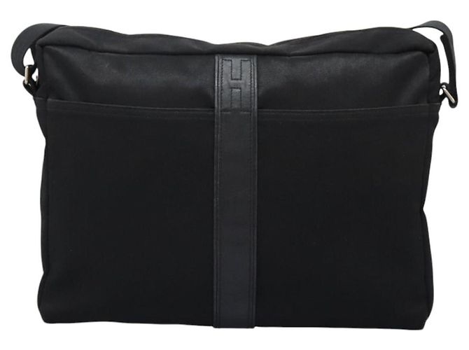 Hermès HERMES Acapulco Basas MM Borsa a Spalla in Nylon Nera Auth nb282 Nero - vista 13