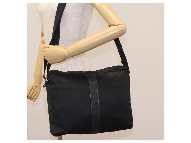 Hermès HERMES Acapulco Basas MM Borsa a Spalla in Nylon Nera Auth nb282 Nero - vista 24