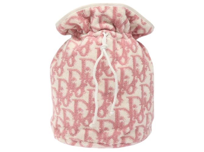 Borsa a mano Pile Trotter Christian Dior Rosa Bianco Auth BD1288 - vista 13