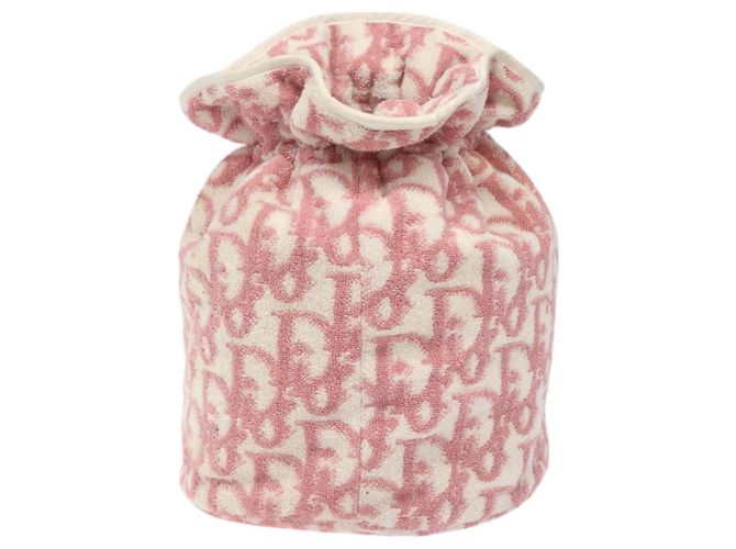 Borsa a mano Pile Trotter Christian Dior Rosa Bianco Auth BD1288 - vista 2