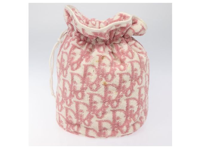 Borsa a mano Pile Trotter Christian Dior Rosa Bianco Auth BD1288 - vista 3