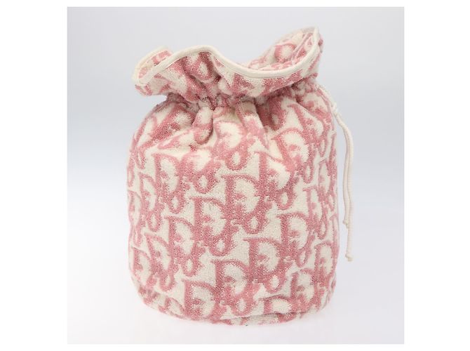 Borsa a mano Pile Trotter Christian Dior Rosa Bianco Auth BD1288 - vista 5