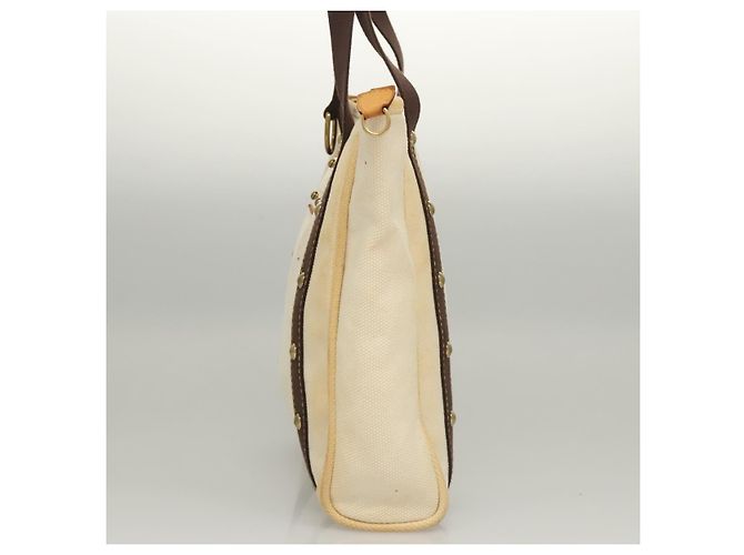 LOUIS VUITTON Antigua Cabas PM Borsa Tote Bianca Marrone M40036 LV Auth th5823 Bianco - vista 3