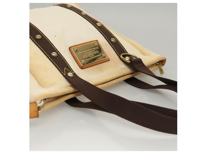 LOUIS VUITTON Antigua Cabas PM Borsa Tote Bianca Marrone M40036 LV Auth th5823 Bianco - vista 6