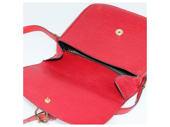 Saint-Cloud LOUIS VUITTON Borsa a Spalla Epi Saint Cloud GM Rossa M52197 LV Auth ep8256 Rosso - vista 19