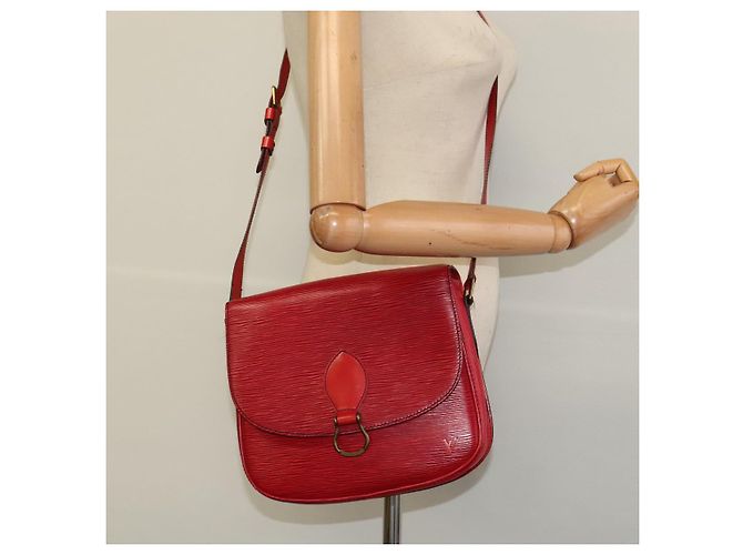 Saint-Cloud LOUIS VUITTON Borsa a Spalla Epi Saint Cloud GM Rossa M52197 LV Auth ep8256 Rosso - vista 23