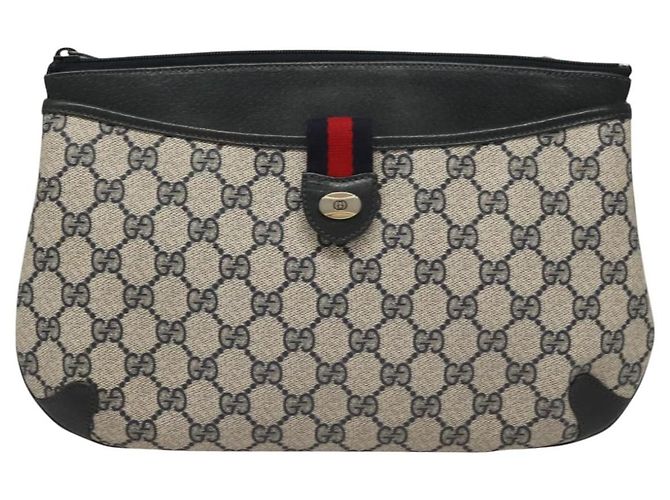 Borsa a Spalla GUCCI GG Supreme PVC Blu Navy Oro 39 02 026 Auth ep8170 D'oro - vista 13