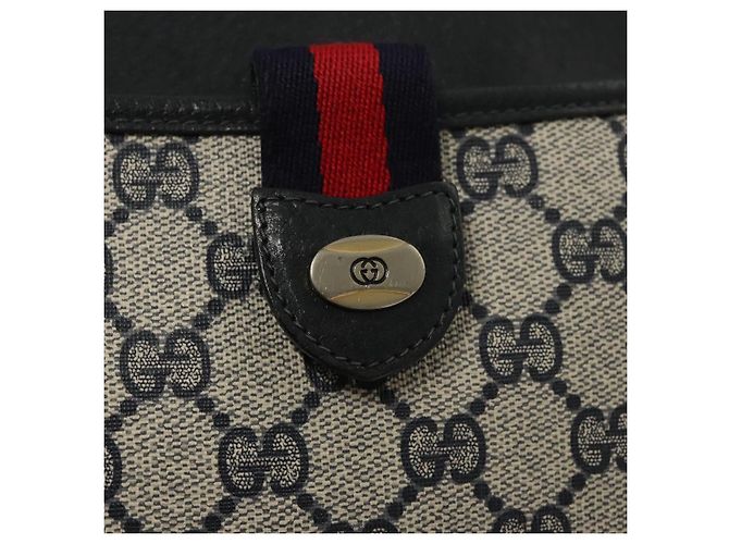 Borsa a Spalla GUCCI GG Supreme PVC Blu Navy Oro 39 02 026 Auth ep8170 D'oro - vista 17