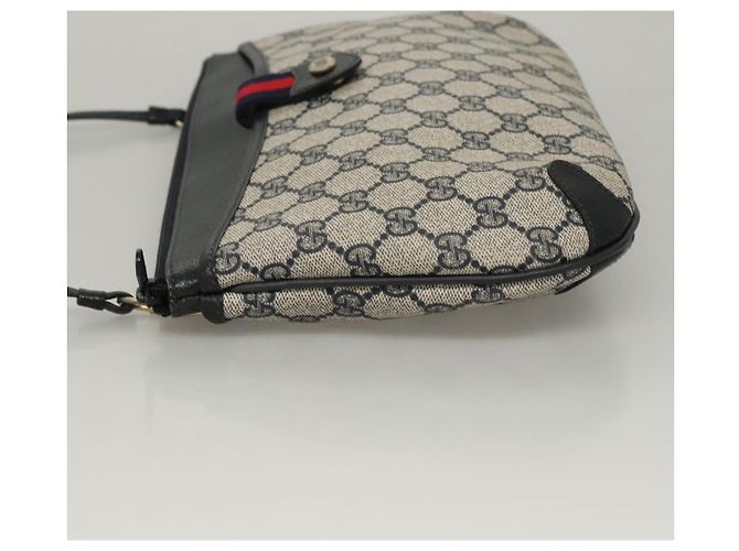 Borsa a Spalla GUCCI GG Supreme PVC Blu Navy Oro 39 02 026 Auth ep8170 D'oro - vista 4