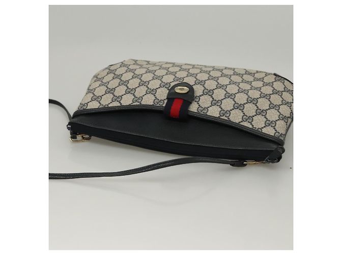 Borsa a Spalla GUCCI GG Supreme PVC Blu Navy Oro 39 02 026 Auth ep8170 D'oro - vista 6