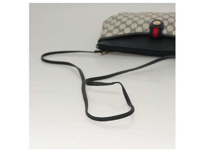 Borsa a Spalla GUCCI GG Supreme PVC Blu Navy Oro 39 02 026 Auth ep8170 D'oro - vista 7
