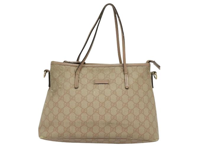 Borsa a mano GUCCI GG Supreme PVC 2 vie Rosa 353440 Auth BD1945 - vista 13