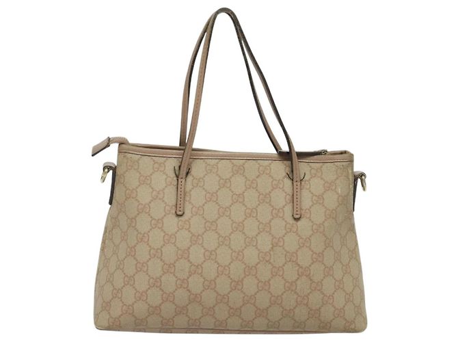 Borsa a mano GUCCI GG Supreme PVC 2 vie Rosa 353440 Auth BD1945 - vista 2