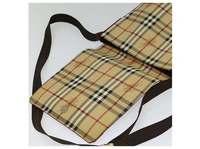 Borsa a spalla Burberry Nova Check in pelle PVC beige Auth BD1450 - vista 10
