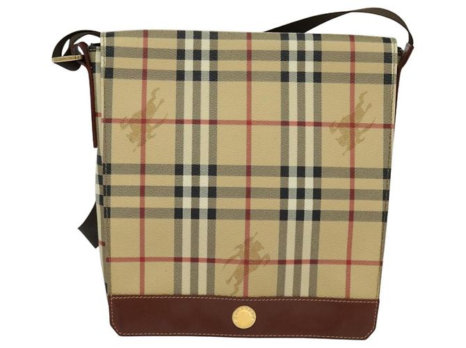 Borsa a spalla Burberry Nova Check in pelle PVC beige Auth BD1450 - vista 13
