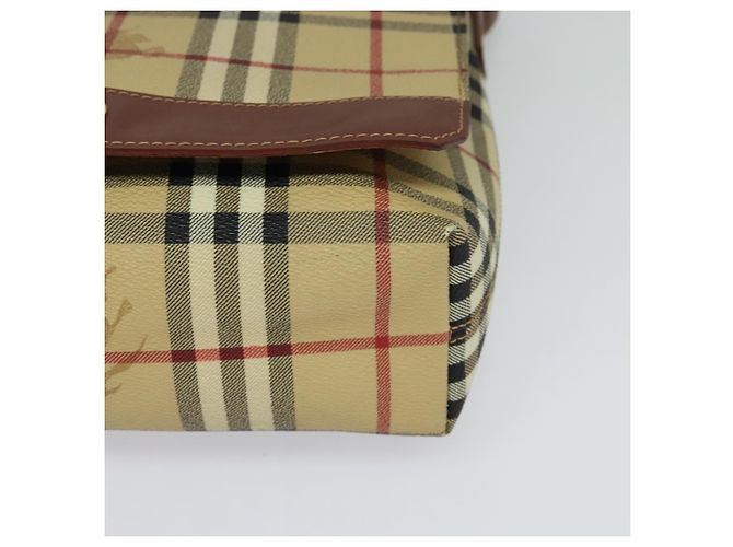 Borsa a spalla Burberry Nova Check in pelle PVC beige Auth BD1450 - vista 14