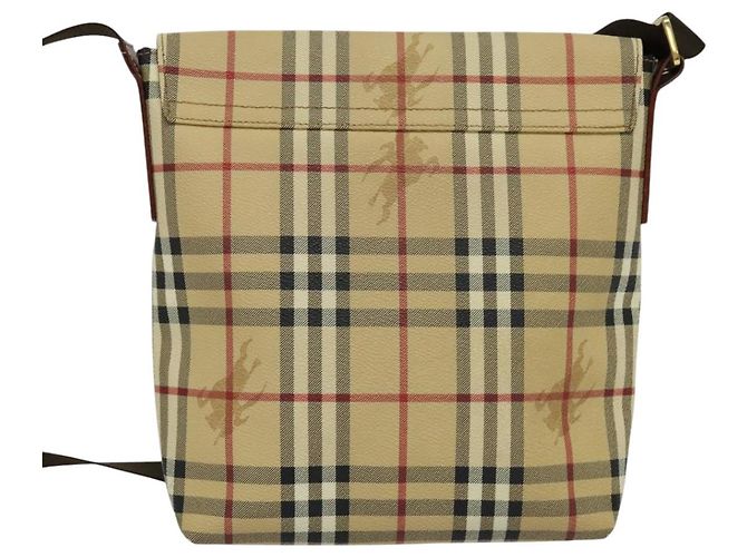 Borsa a spalla Burberry Nova Check in pelle PVC beige Auth BD1450 - vista 2