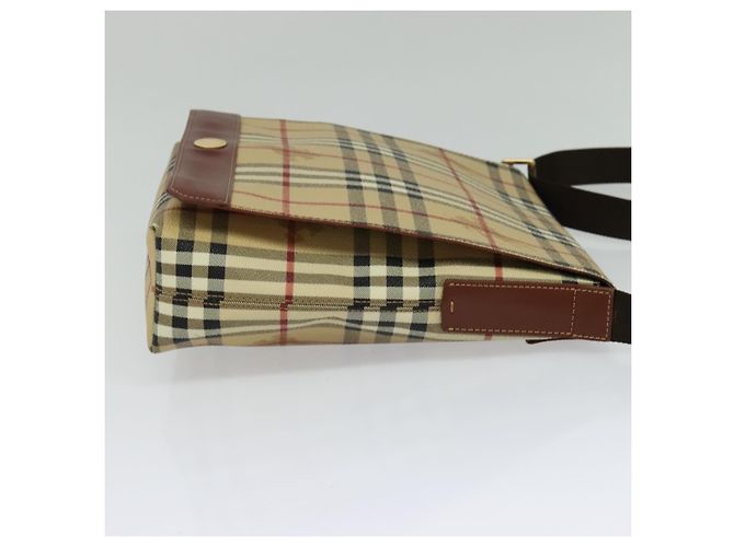Borsa a spalla Burberry Nova Check in pelle PVC beige Auth BD1450 - vista 4