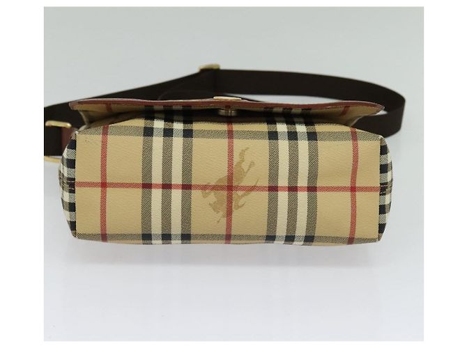 Borsa a spalla Burberry Nova Check in pelle PVC beige Auth BD1450 - vista 5