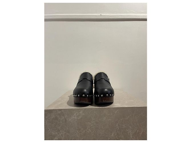 Hermès Mules e zoccoli HERMES T.EU 37 Pelle Nero - vista 2