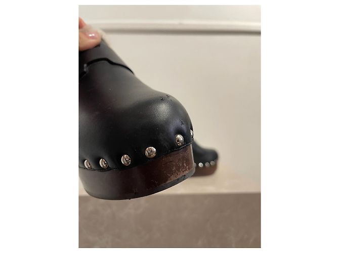 Hermès Mules e zoccoli HERMES T.EU 37 Pelle Nero - vista 4