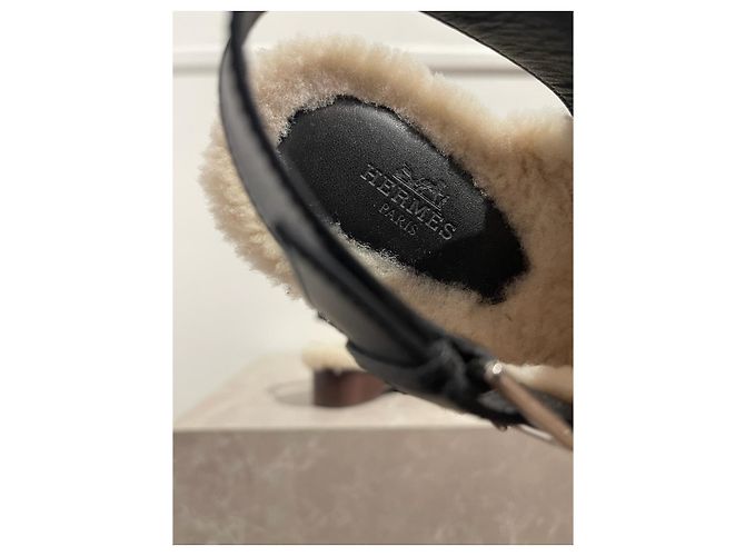 Hermès Mules e zoccoli HERMES T.EU 37 Pelle Nero - vista 6