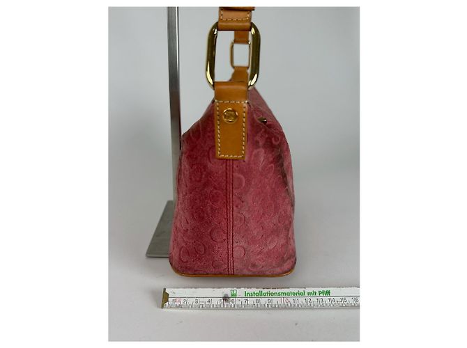 Céline Vintage Celine Macadam Veloursleder Tasche in Pink - Ansicht 10