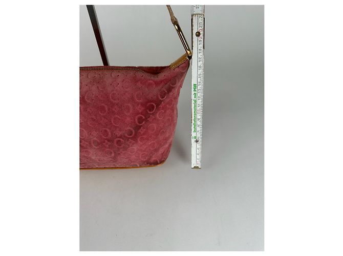 Céline Vintage Celine Macadam Veloursleder Tasche in Pink - Ansicht 11