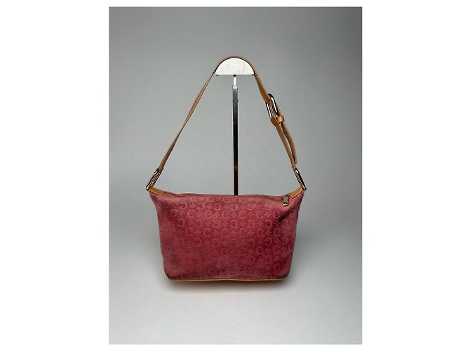 Céline Vintage Celine Macadam Veloursleder Tasche in Pink - Ansicht 15