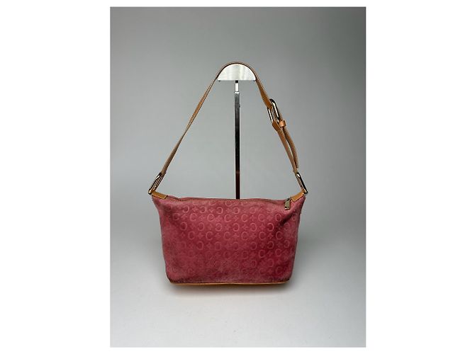 Céline Vintage Celine Macadam Veloursleder Tasche in Pink - Ansicht 2