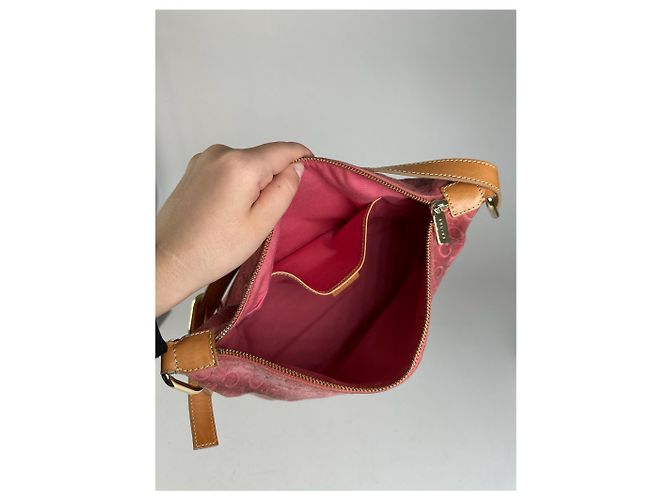 Céline Vintage Celine Macadam Veloursleder Tasche in Pink - Ansicht 4