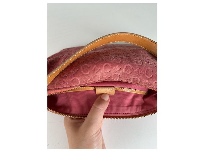 Céline Vintage Celine Macadam Veloursleder Tasche in Pink - Ansicht 5
