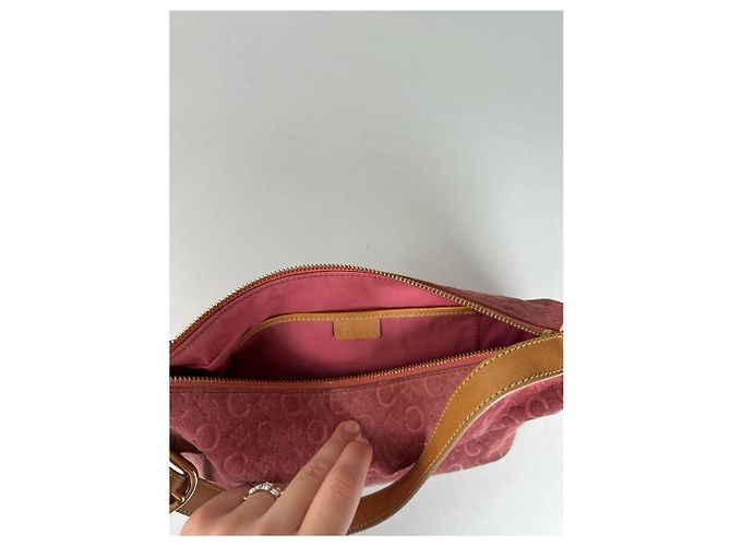 Céline Vintage Celine Macadam Veloursleder Tasche in Pink - Ansicht 6