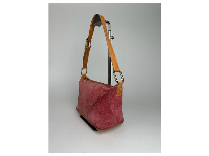 Céline Vintage Celine Macadam Veloursleder Tasche in Pink - Ansicht 7