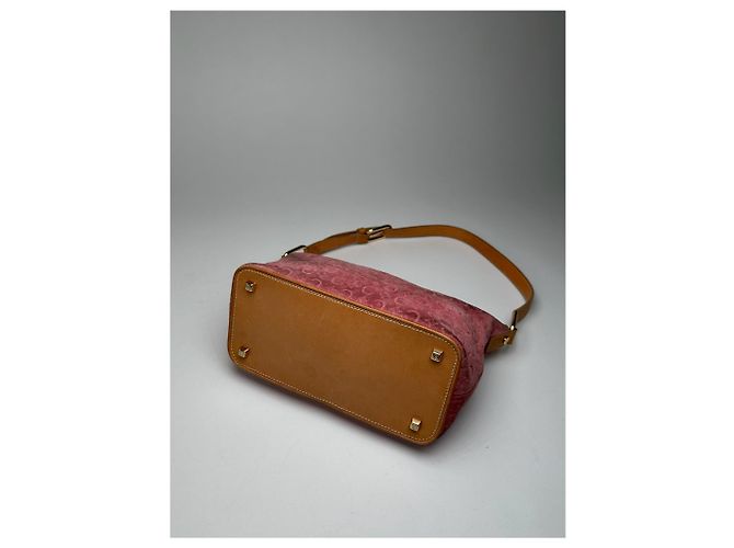 Céline Vintage Celine Macadam Veloursleder Tasche in Pink - Ansicht 8