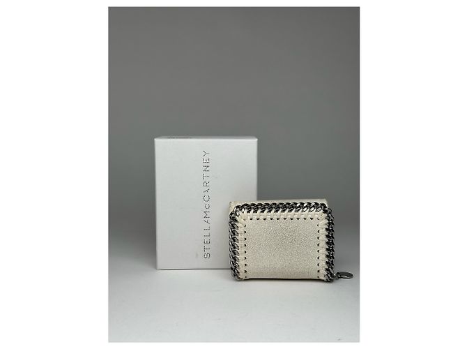Stella Mc Cartney Stella McCartney Veganes Leder Falabella Geldbörse Weiß Grau - Ansicht 2