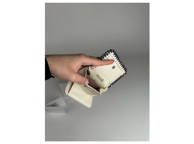 Stella Mc Cartney Stella McCartney Veganes Leder Falabella Geldbörse Weiß Grau - Ansicht 4
